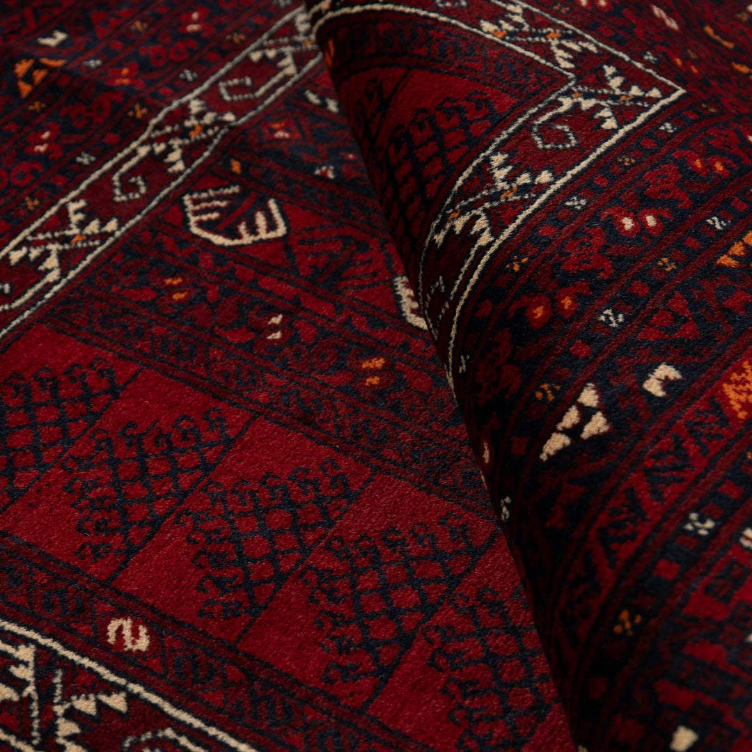 שטיח אפגנן קונדוז 00 אדום 242*165 | Afghan Kunduz Hand-Knotted