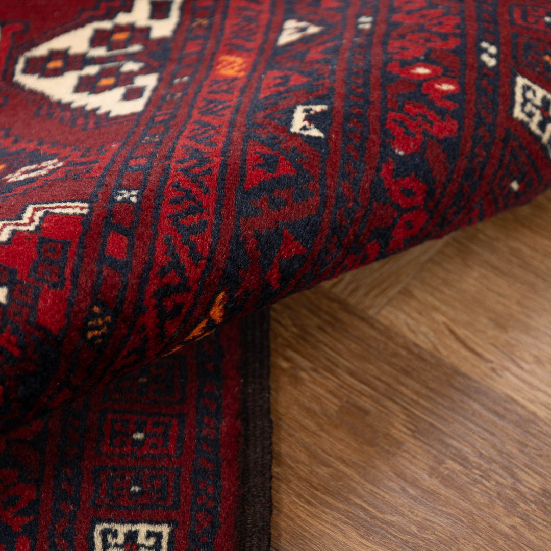 שטיח אפגנן קונדוז 00 אדום 242*165 | Afghan Kunduz Hand-Knotted