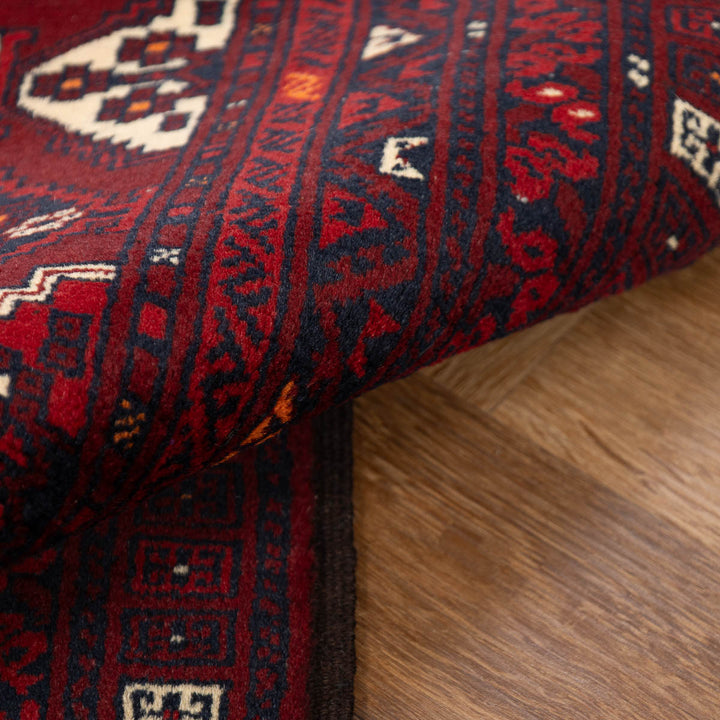 שטיח אפגנן קונדוז 00 אדום 242*165 | Afghan Kunduz Hand-Knotted