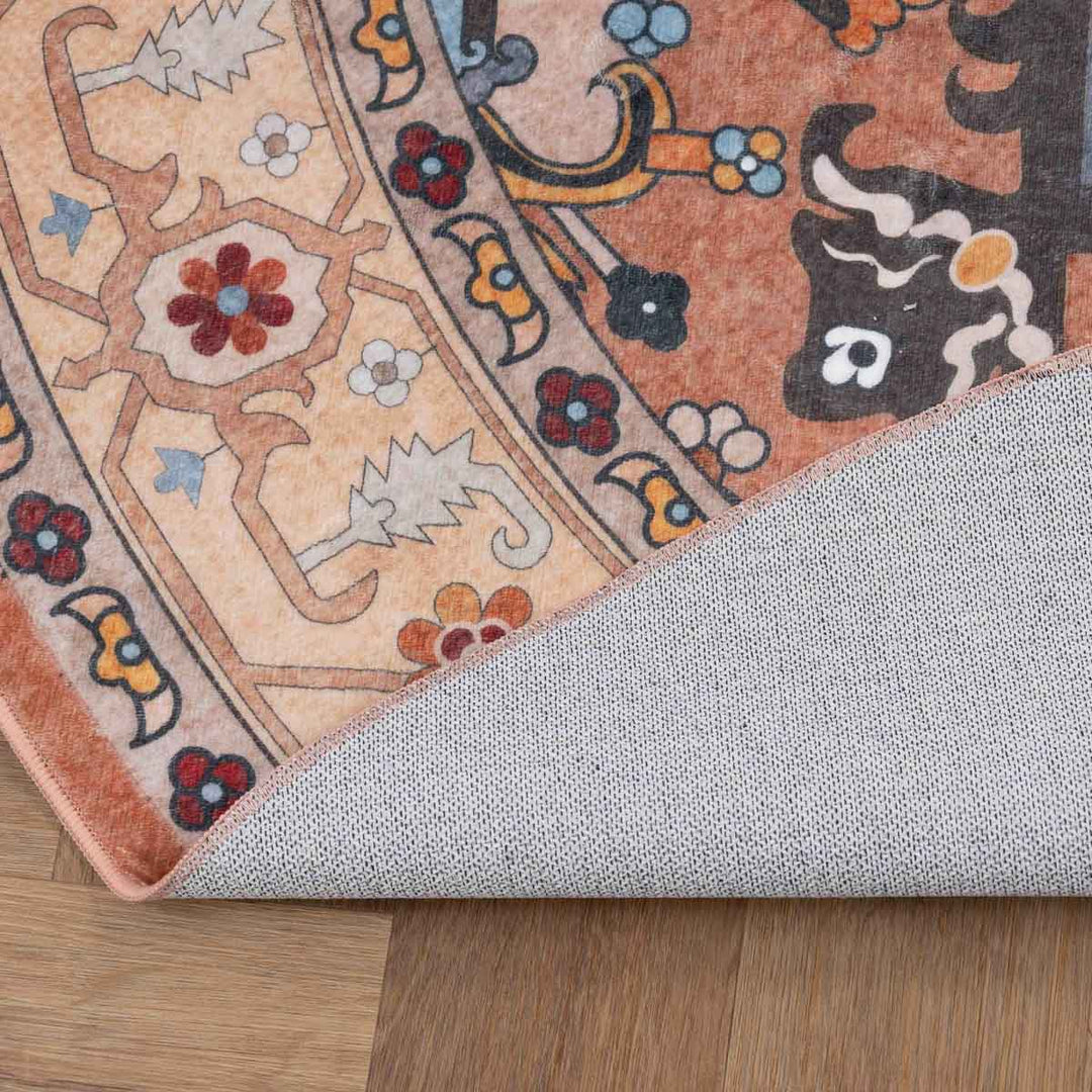 שטיח רחיץ מלטה  03 עגול צבעוני | Malta Washable Rug