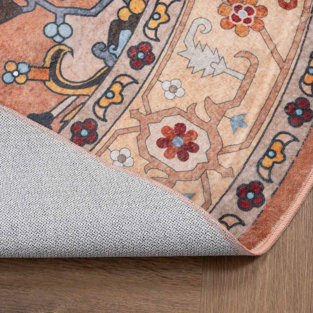שטיח רחיץ מלטה  03 עגול צבעוני | Malta Washable Rug