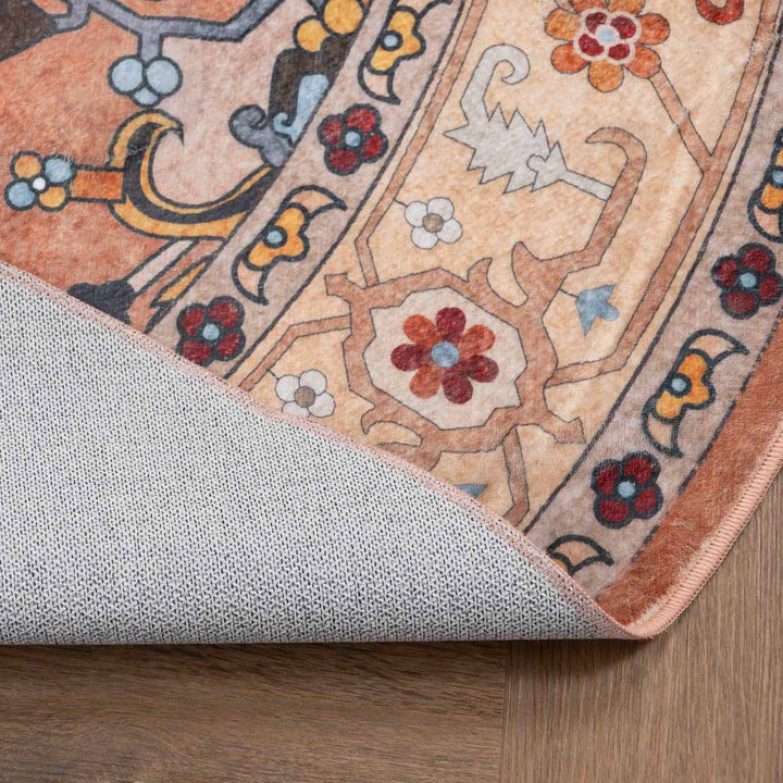 שטיח רחיץ מלטה  03 עגול צבעוני | Malta Washable Rug