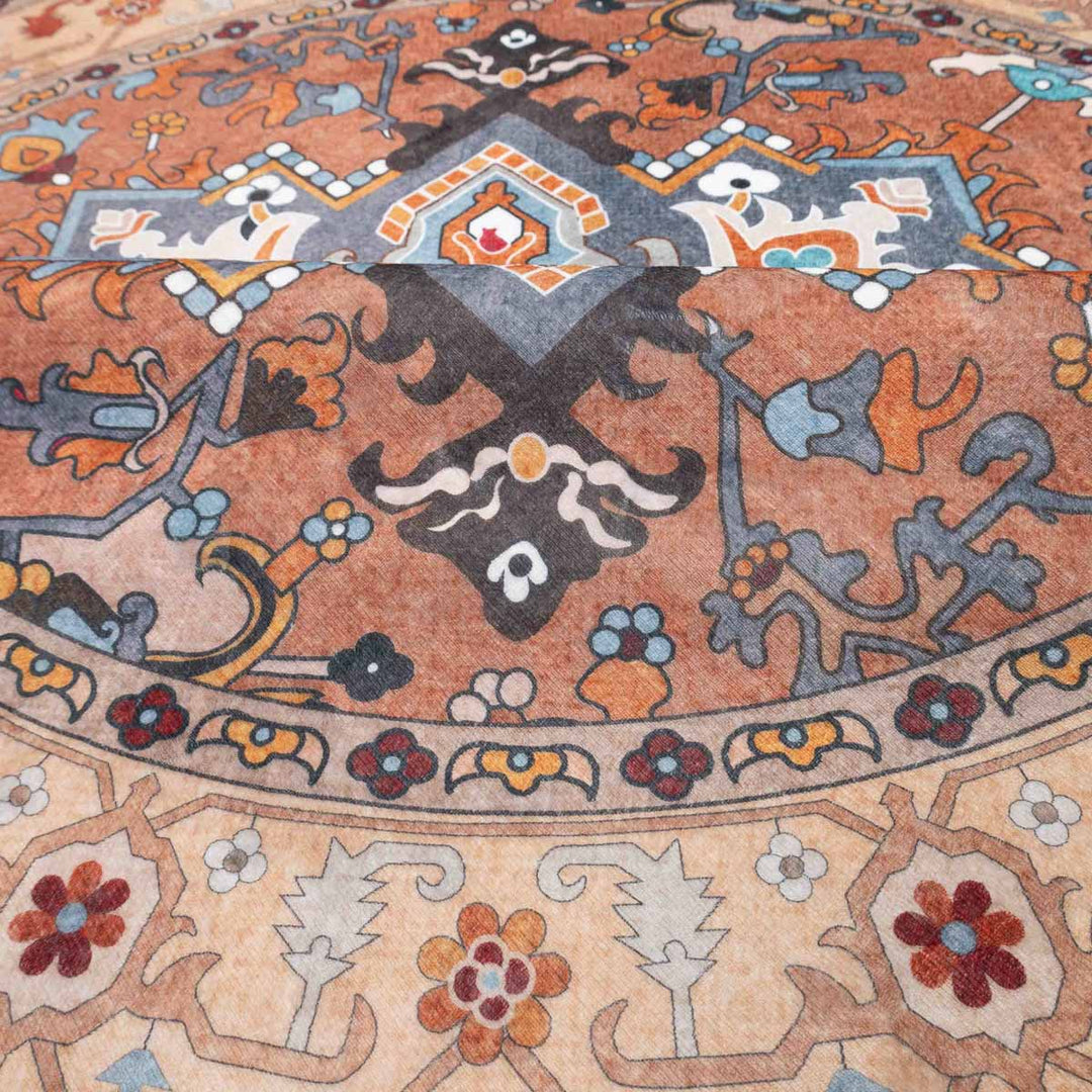 שטיח רחיץ מלטה  03 עגול צבעוני | Malta Washable Rug