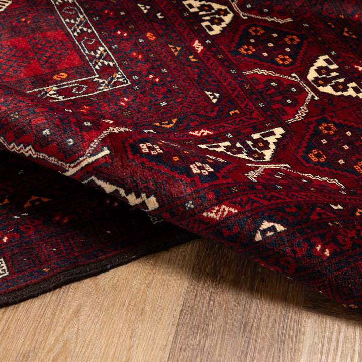 שטיח אפגנן קונדוז 00 אדום 242*165 | Afghan Kunduz Hand-Knotted