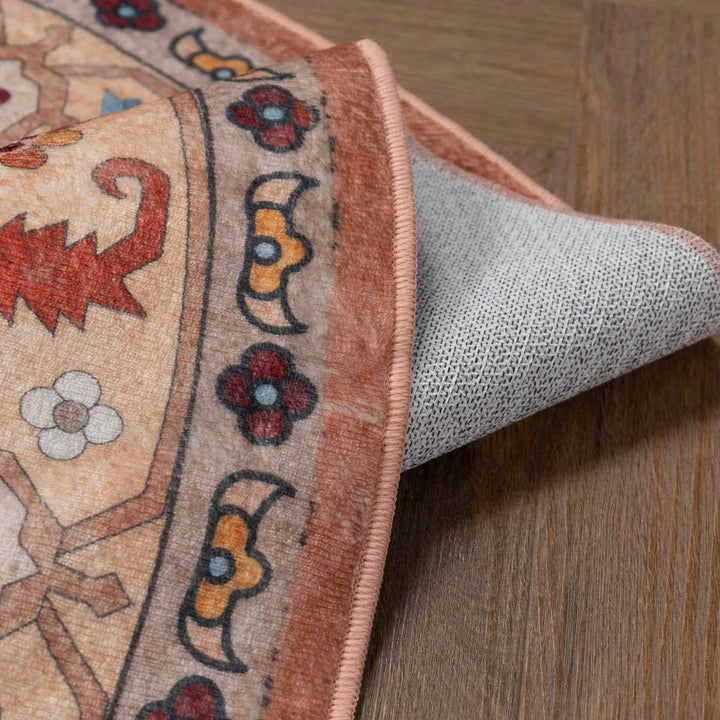 שטיח רחיץ מלטה  03 עגול צבעוני | Malta Washable Rug