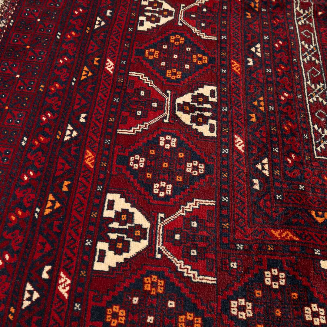 שטיח אפגנן קונדוז 00 אדום 242*165 | Afghan Kunduz Hand-Knotted