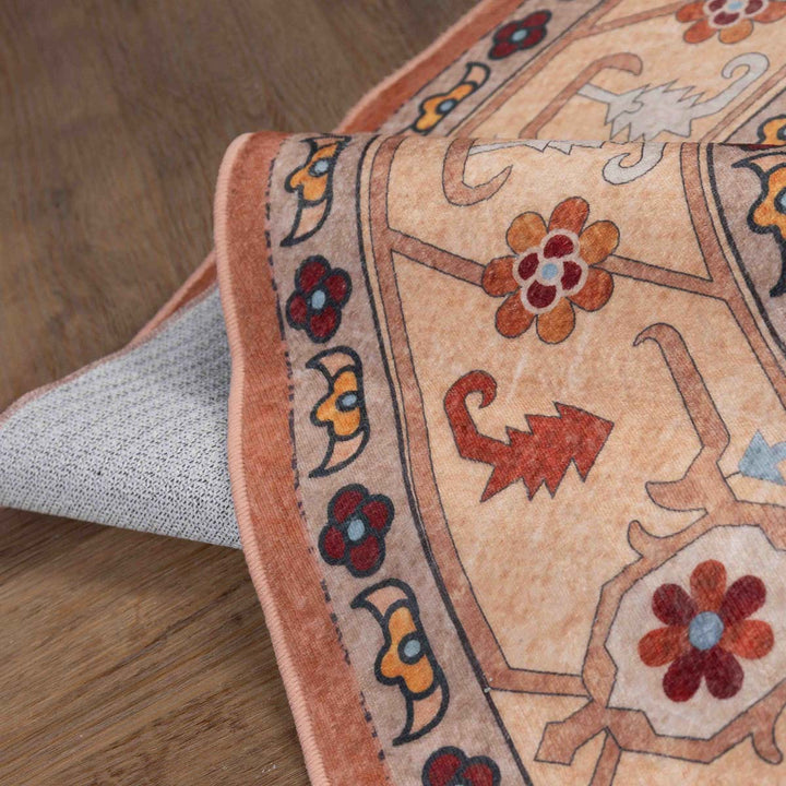 שטיח רחיץ מלטה  03 עגול צבעוני | Malta Washable Rug