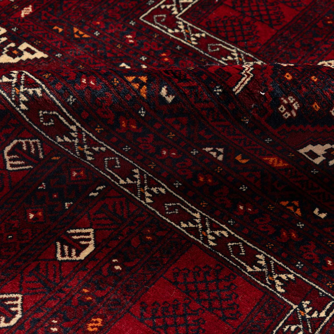 שטיח אפגנן קונדוז 00 אדום 242*165 | Afghan Kunduz Hand-Knotted