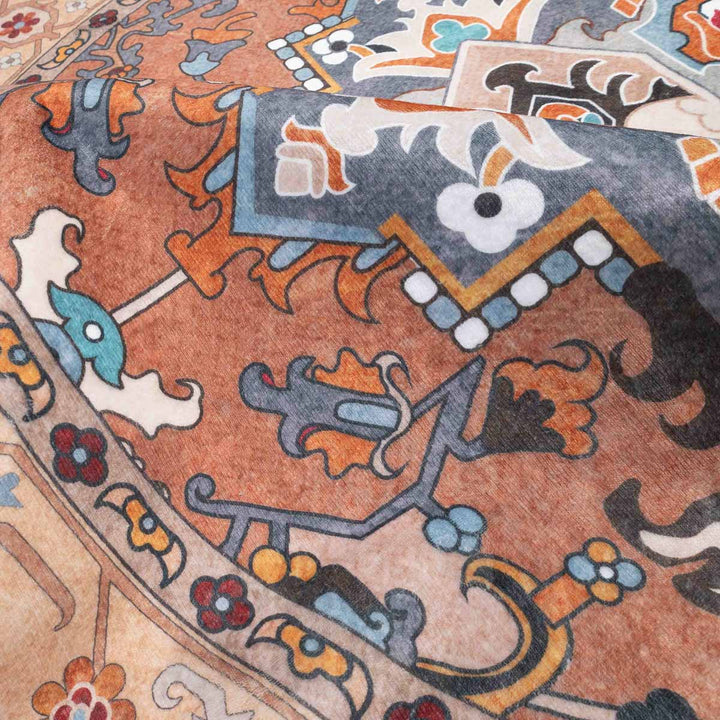 שטיח רחיץ מלטה  03 עגול צבעוני | Malta Washable Rug