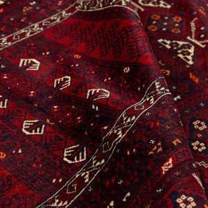 שטיח אפגנן קונדוז 00 אדום 242*165 | Afghan Kunduz Hand-Knotted