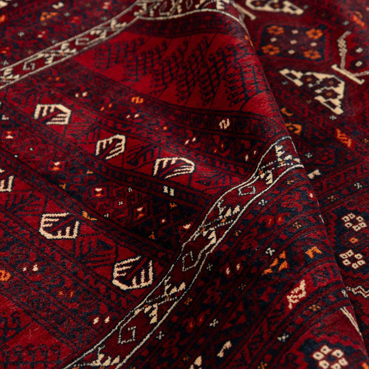 שטיח אפגנן קונדוז 00 אדום 242*165 | Afghan Kunduz Hand-Knotted