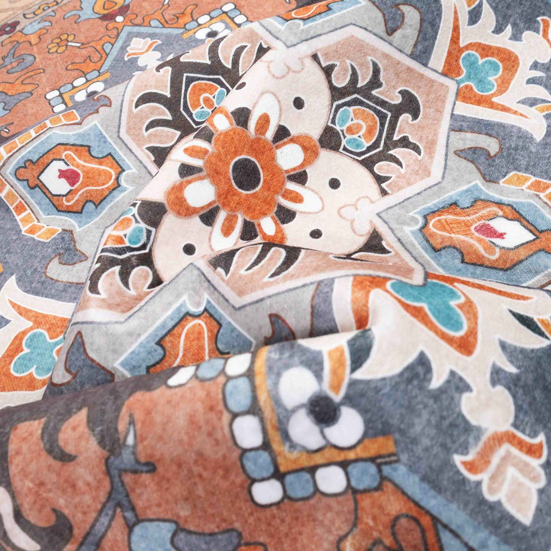 שטיח רחיץ מלטה  03 עגול צבעוני | Malta Washable Rug