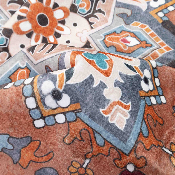שטיח רחיץ מלטה  03 עגול צבעוני | Malta Washable Rug