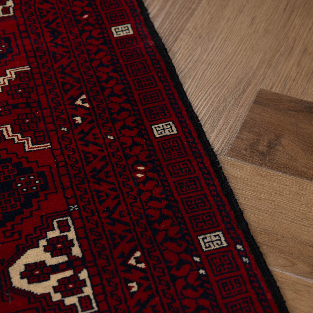 שטיח אפגנן קונדוז 00 אדום 240*153 | Afghan Kunduz Hand-Knotted