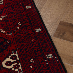 שטיח אפגנן קונדוז 00 אדום 240*153 | Afghan Kunduz Hand-Knotted