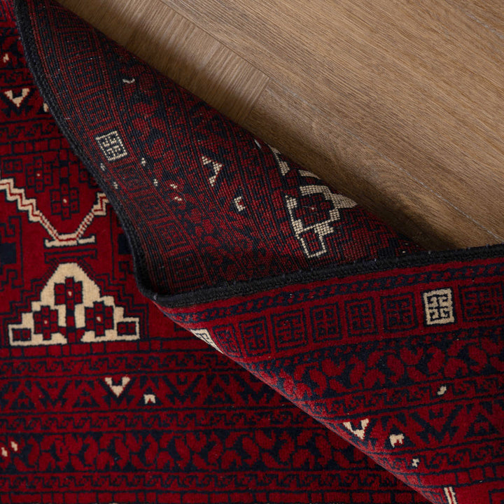 שטיח אפגנן קונדוז 00 אדום 240*153 | Afghan Kunduz Hand-Knotted