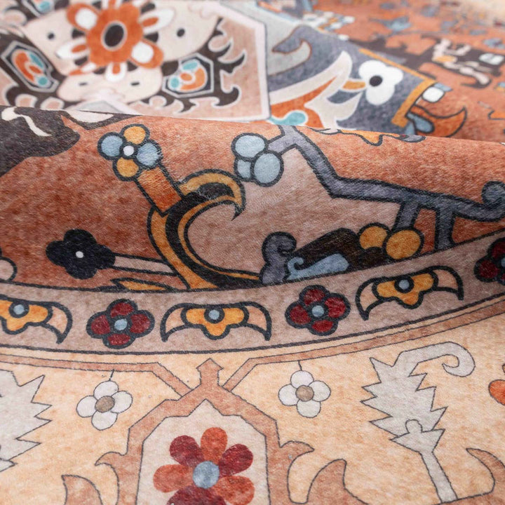 שטיח רחיץ מלטה  03 עגול צבעוני | Malta Washable Rug