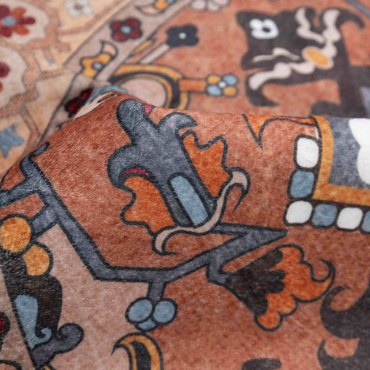 שטיח רחיץ מלטה  03 עגול צבעוני | Malta Washable Rug