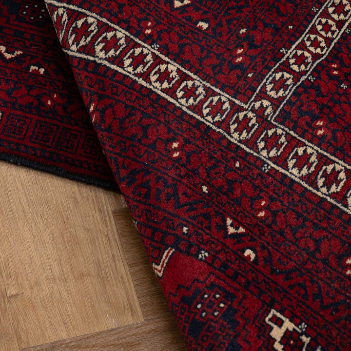 שטיח אפגנן קונדוז 00 אדום 240*153 | Afghan Kunduz Hand-Knotted