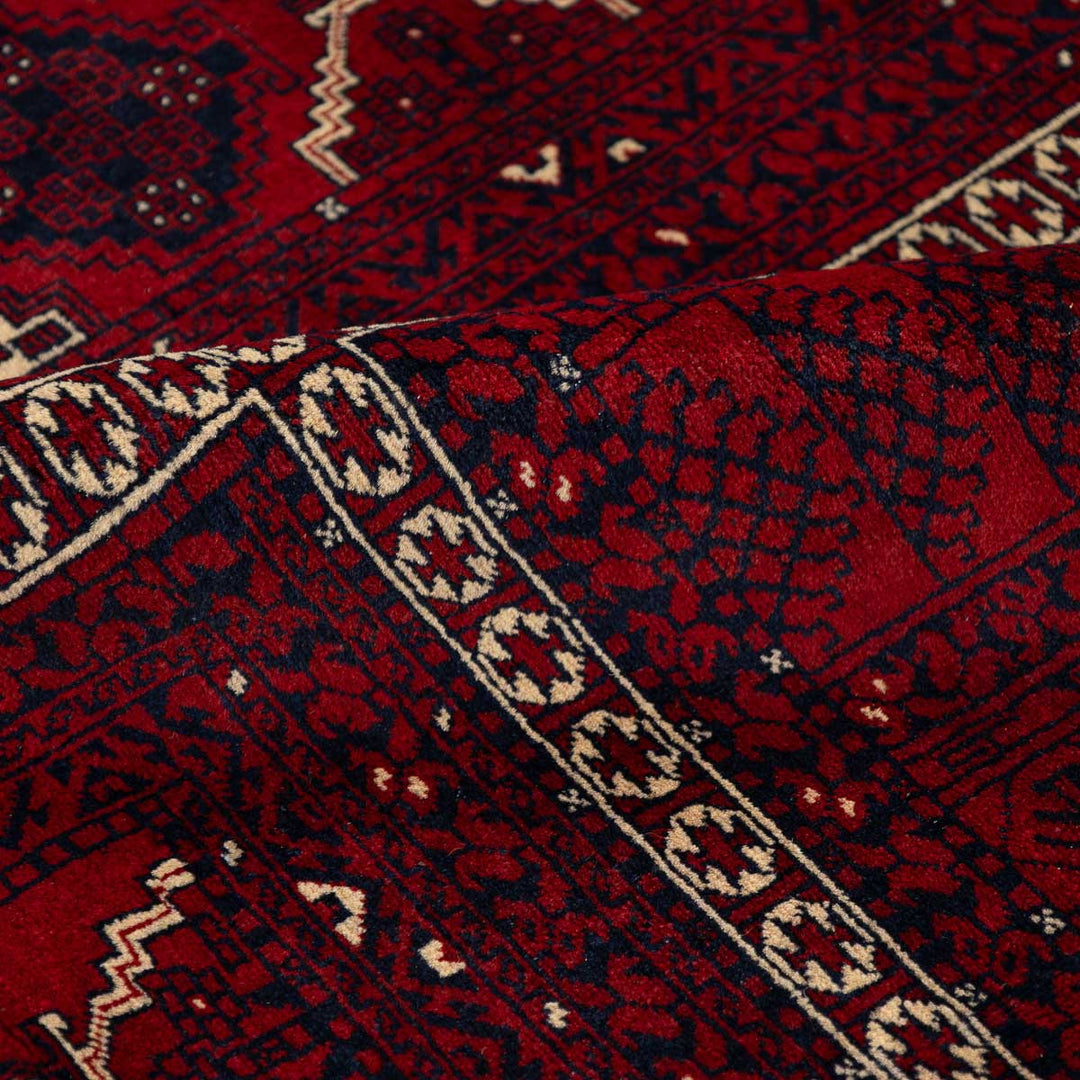 שטיח אפגנן קונדוז 00 אדום 240*153 | Afghan Kunduz Hand-Knotted