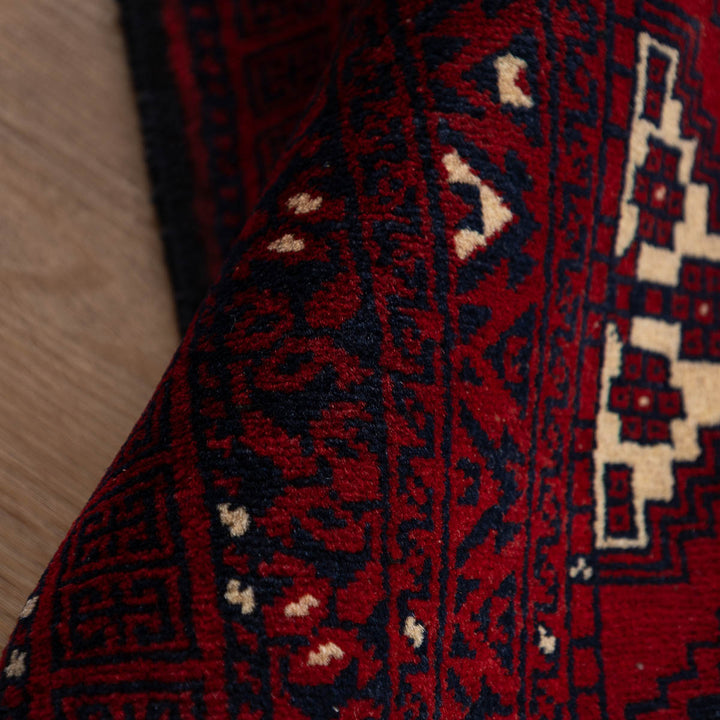 שטיח אפגנן קונדוז 00 אדום 240*153 | Afghan Kunduz Hand-Knotted