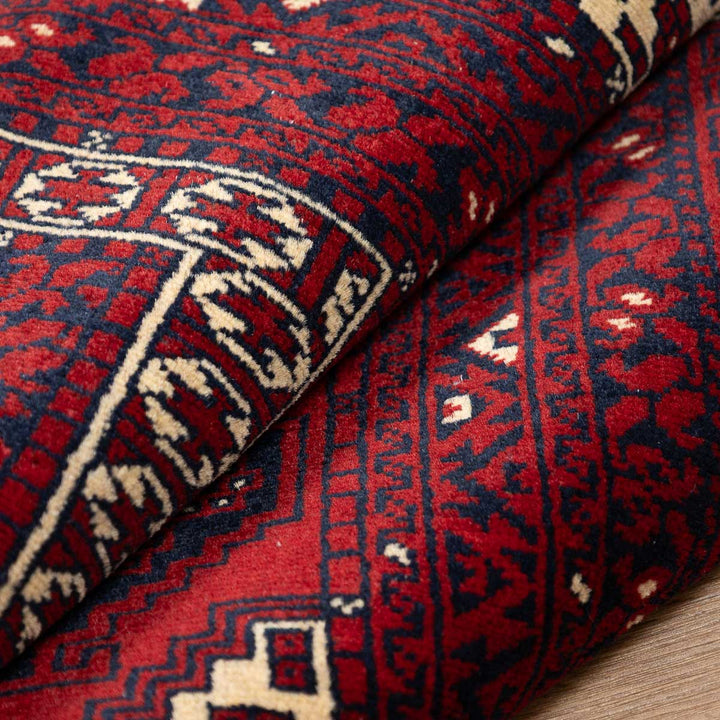 שטיח אפגנן קונדוז 00 אדום 240*153 | Afghan Kunduz Hand-Knotted