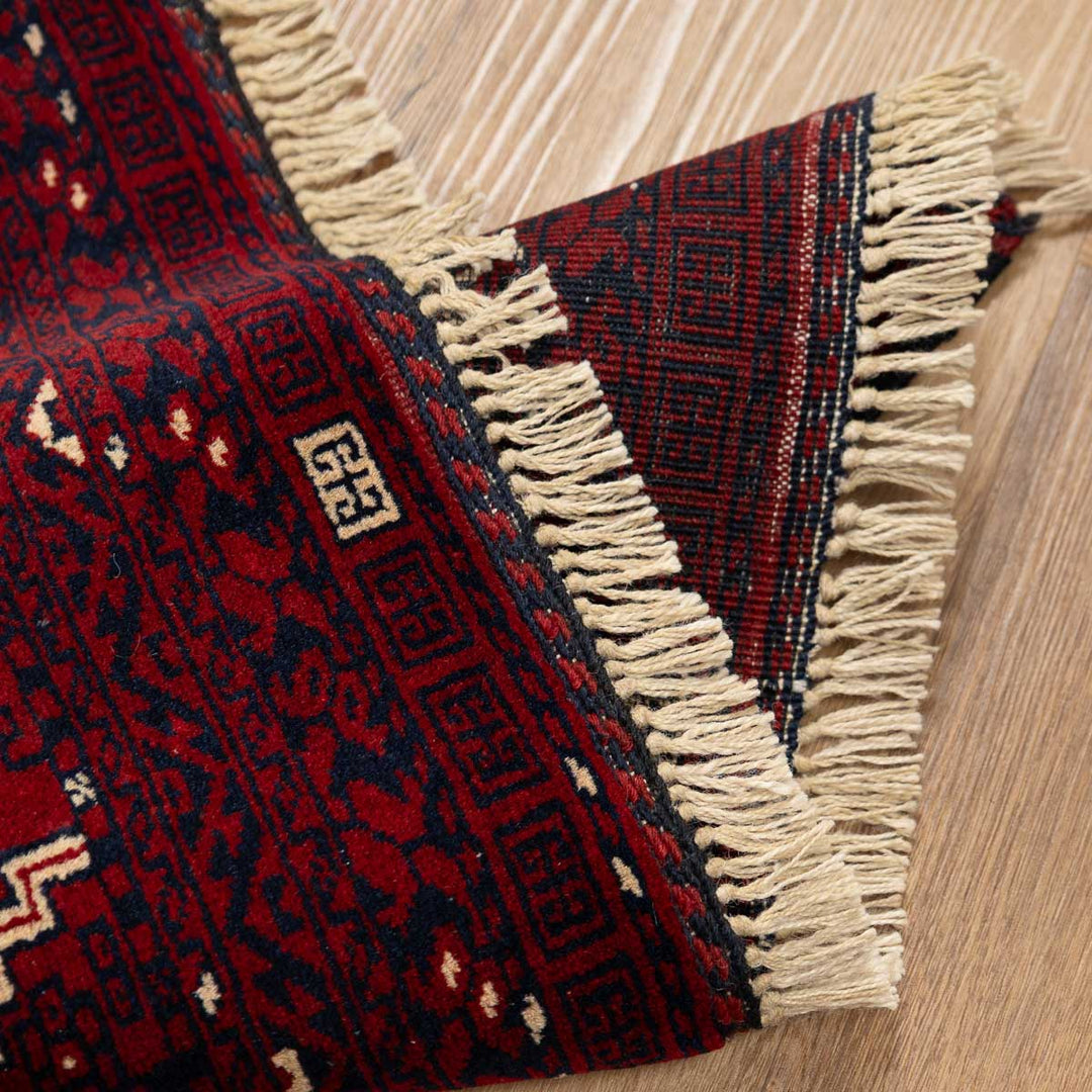 שטיח אפגנן קונדוז 00 אדום 240*153 | Afghan Kunduz Hand-Knotted