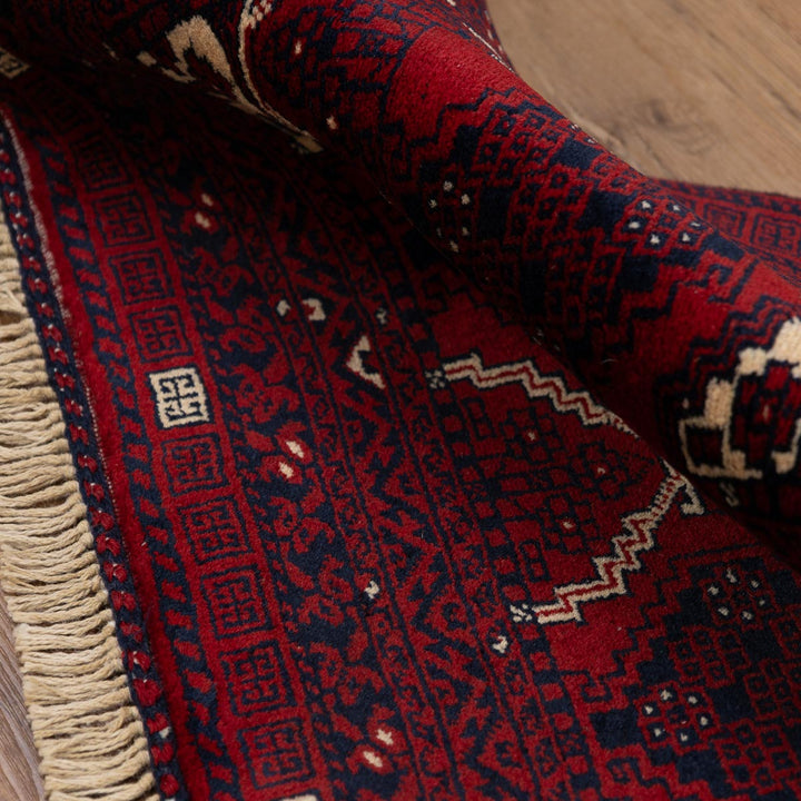 שטיח אפגנן קונדוז 00 אדום 240*153 | Afghan Kunduz Hand-Knotted