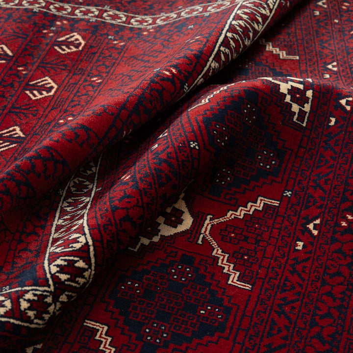 שטיח אפגנן קונדוז 00 אדום 240*153 | Afghan Kunduz Hand-Knotted