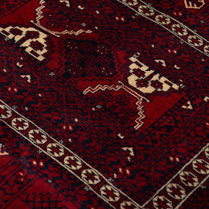 שטיח אפגנן קונדוז 00 אדום 240*153 | Afghan Kunduz Hand-Knotted