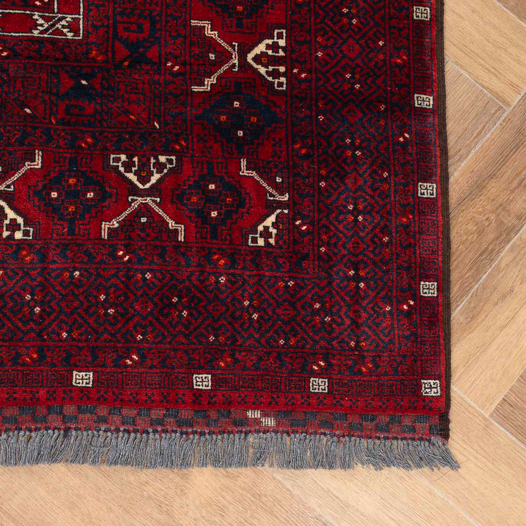 שטיח אפגנן קונדוז 00 אדום 239*163 | Afghan Kunduz Hand-Knotted
