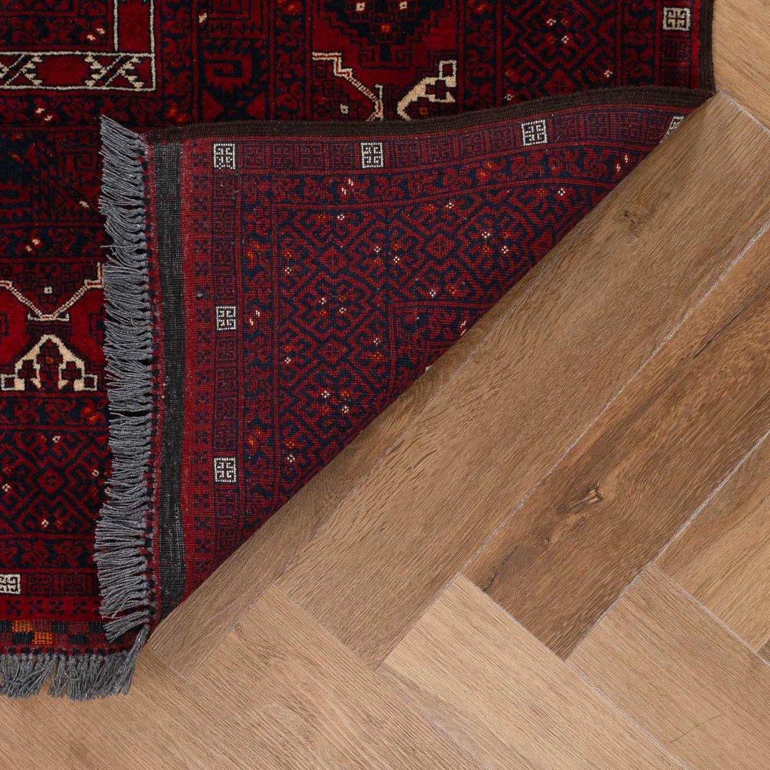 שטיח אפגנן קונדוז 00 אדום 239*163 | Afghan Kunduz Hand-Knotted