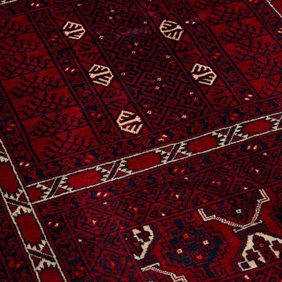 שטיח אפגנן קונדוז 00 אדום 239*163 | Afghan Kunduz Hand-Knotted