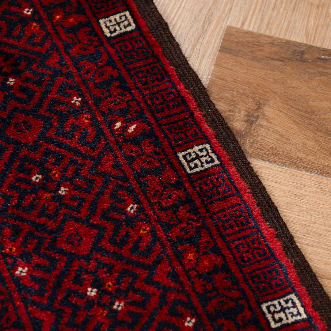 שטיח אפגנן קונדוז 00 אדום 239*163 | Afghan Kunduz Hand-Knotted