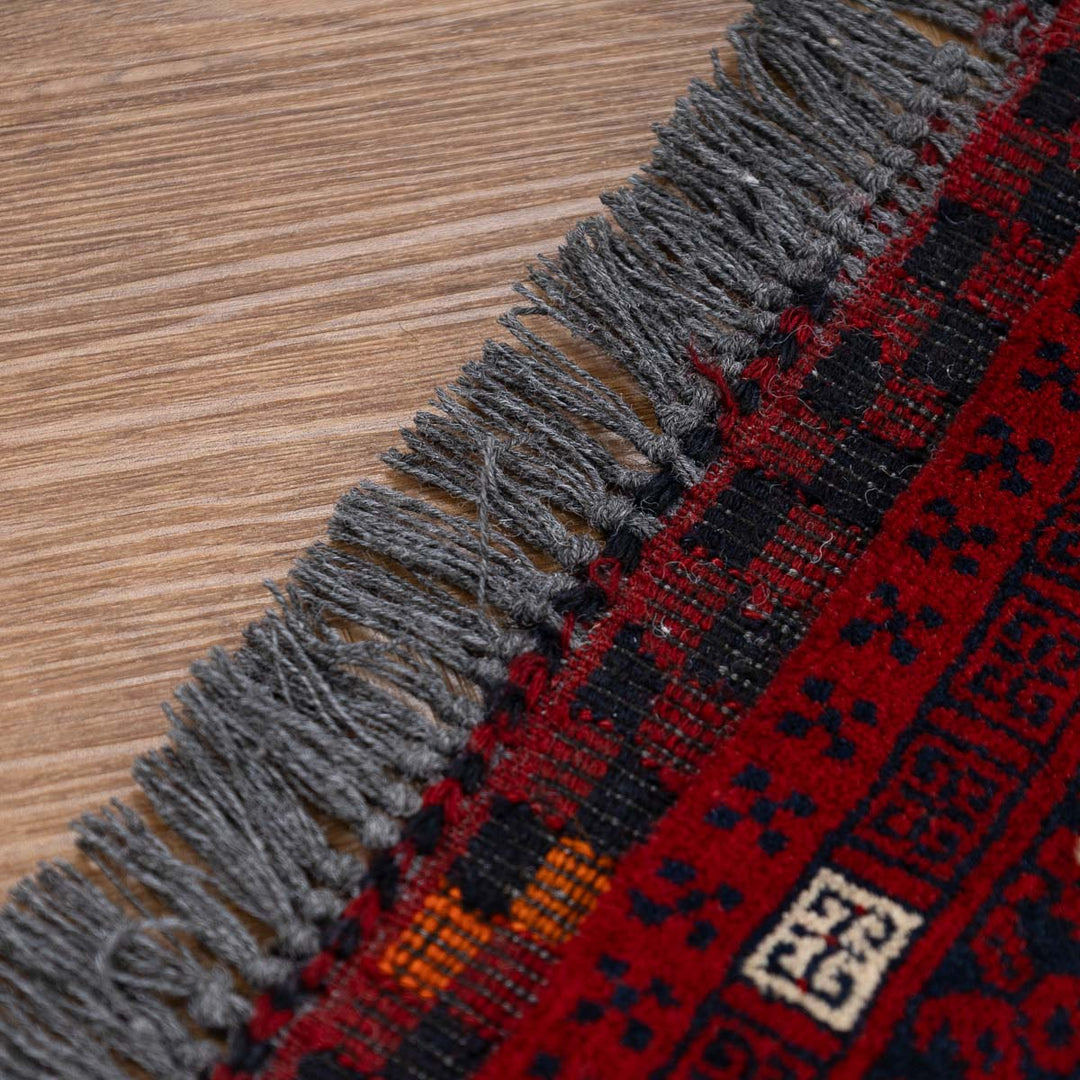 שטיח אפגנן קונדוז 00 אדום 239*163 | Afghan Kunduz Hand-Knotted