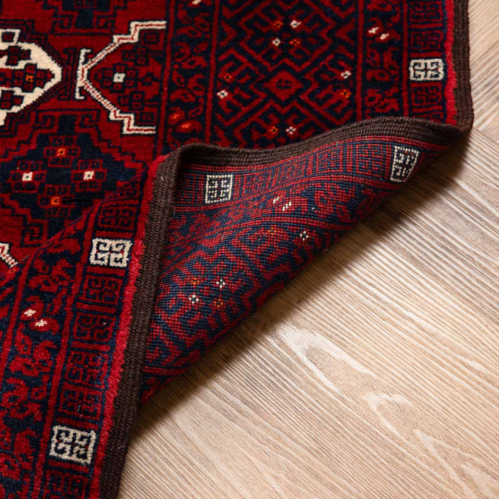 שטיח אפגנן קונדוז 00 אדום 239*163 | Afghan Kunduz Hand-Knotted