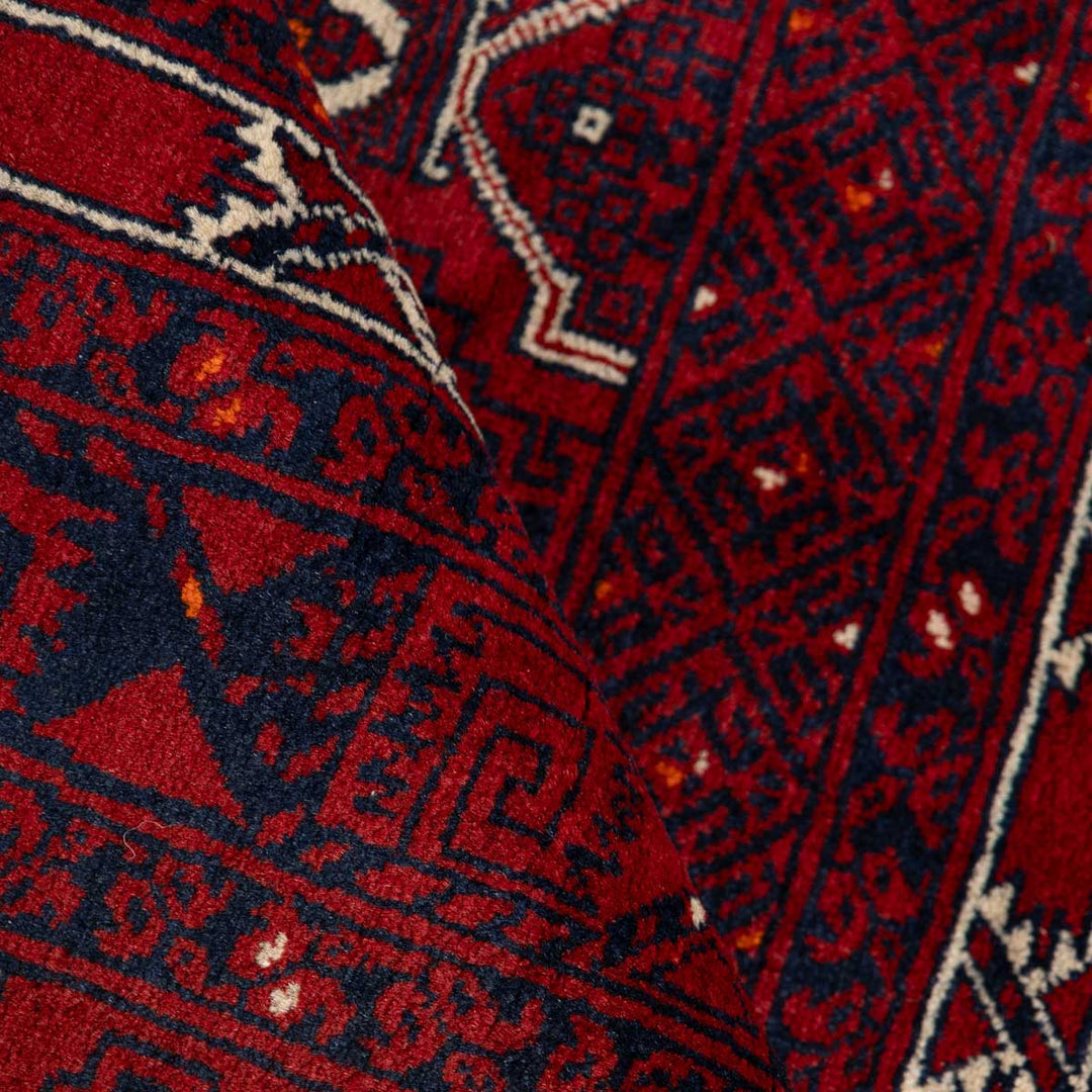 שטיח אפגנן קונדוז 00 אדום 239*163 | Afghan Kunduz Hand-Knotted
