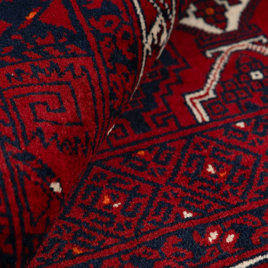 שטיח אפגנן קונדוז 00 אדום 239*163 | Afghan Kunduz Hand-Knotted