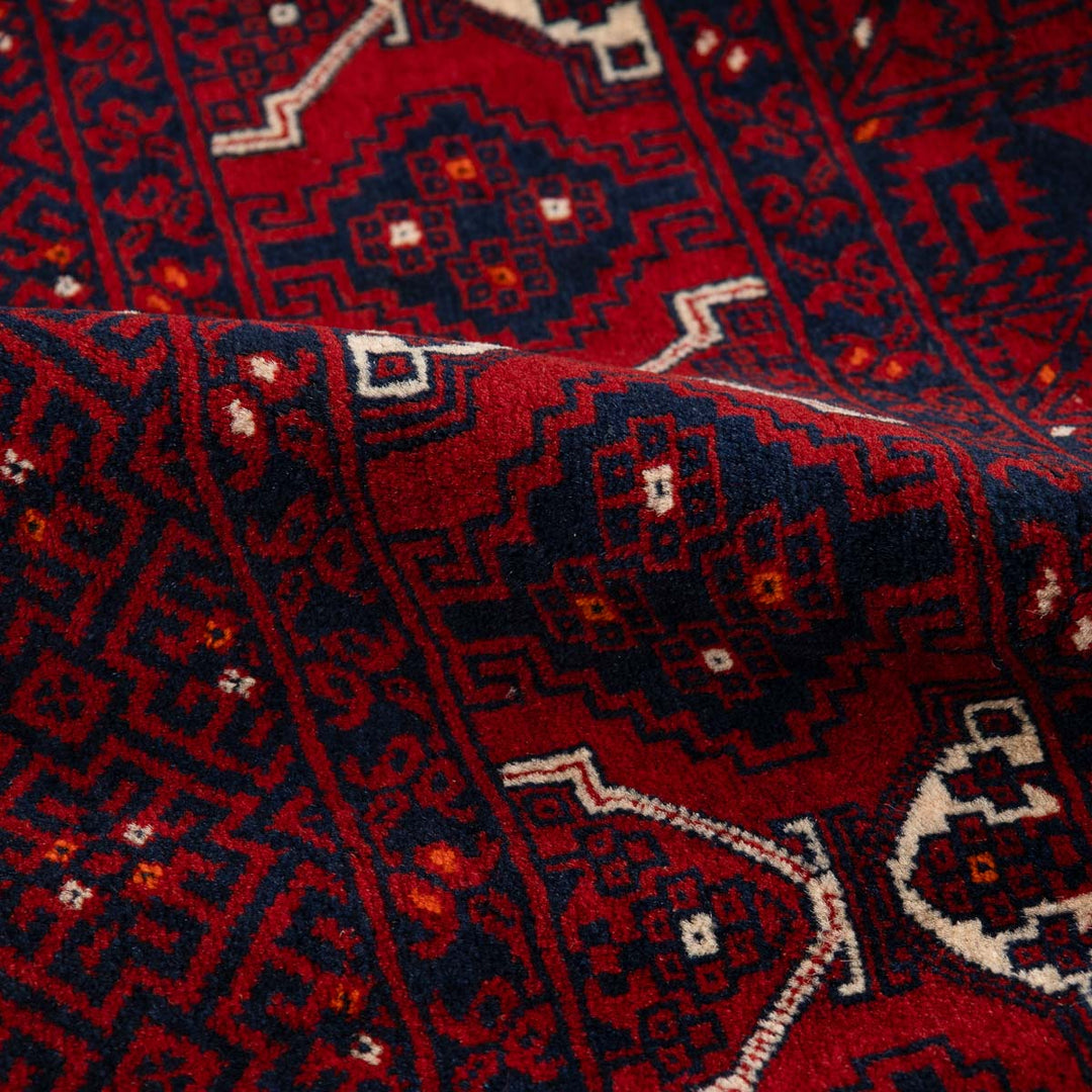 שטיח אפגנן קונדוז 00 אדום 239*163 | Afghan Kunduz Hand-Knotted