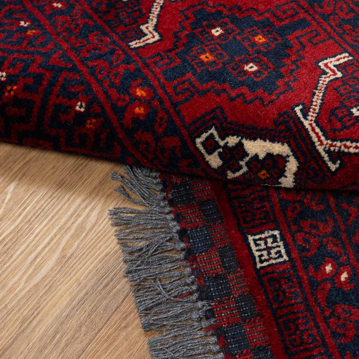 שטיח אפגנן קונדוז 00 אדום 239*163 | Afghan Kunduz Hand-Knotted