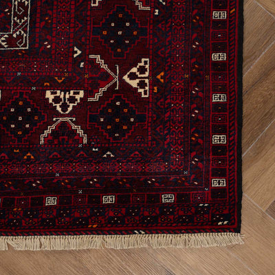 שטיח אפגנן קונדוז 00 אדום 246*159 | Afghan Kunduz Hand-Knotted