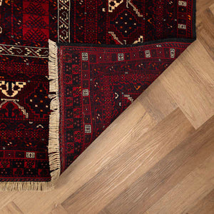 שטיח אפגנן קונדוז 00 אדום 246*159 | Afghan Kunduz Hand-Knotted