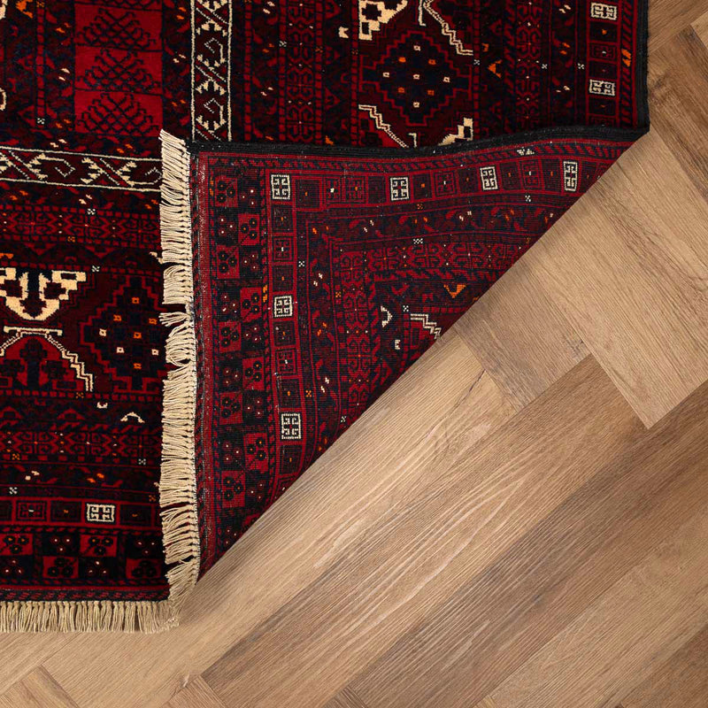 שטיח אפגנן קונדוז 00 אדום 246*159 | Afghan Kunduz Hand-Knotted