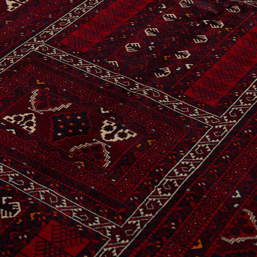שטיח אפגנן קונדוז 00 אדום 246*159 | Afghan Kunduz Hand-Knotted