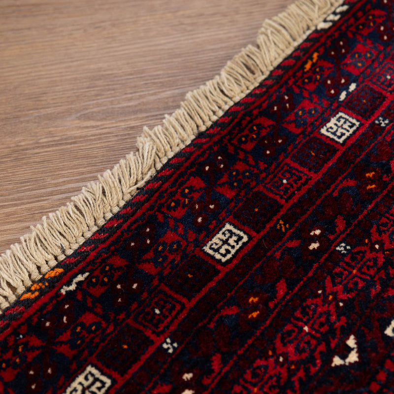 שטיח אפגנן קונדוז 00 אדום 246*159 | Afghan Kunduz Hand-Knotted