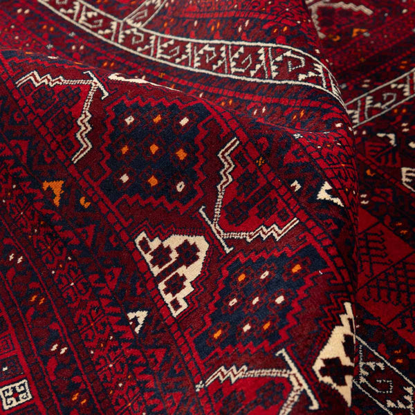 שטיח אפגנן קונדוז 00 אדום 246*159 | Afghan Kunduz Hand-Knotted