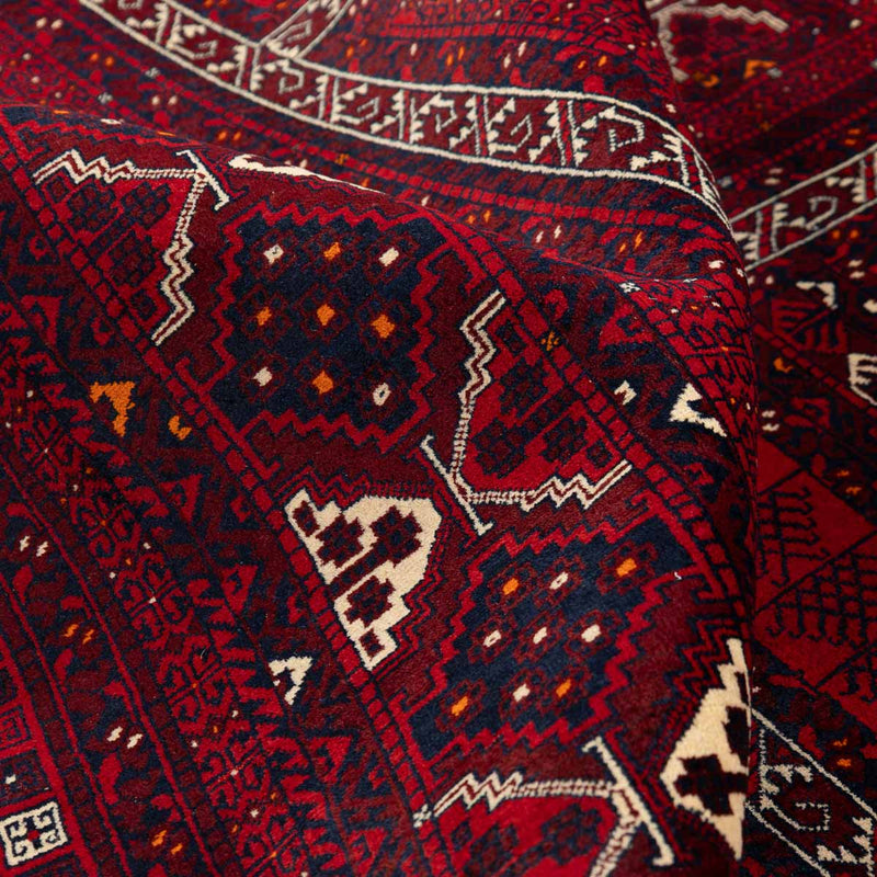 שטיח אפגנן קונדוז 00 אדום 246*159 | Afghan Kunduz Hand-Knotted