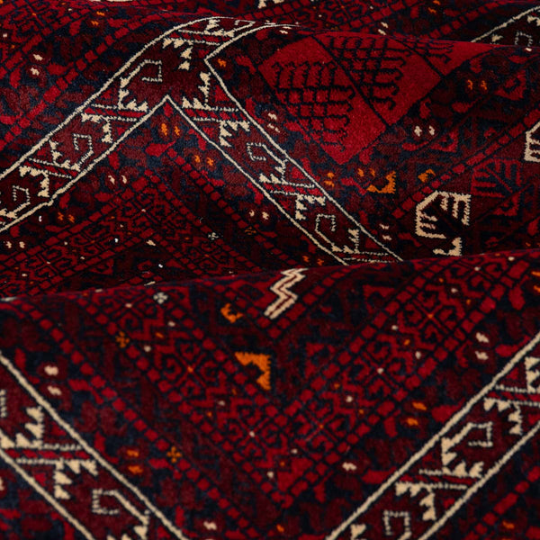 שטיח אפגנן קונדוז 00 אדום 246*159 | Afghan Kunduz Hand-Knotted