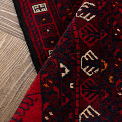 שטיח אפגנן קונדוז 00 אדום 246*159 | Afghan Kunduz Hand-Knotted