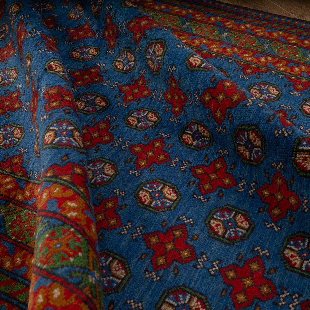 שטיח אפגני בוכרה 00 כחול 200*154 | Bokhara Rug